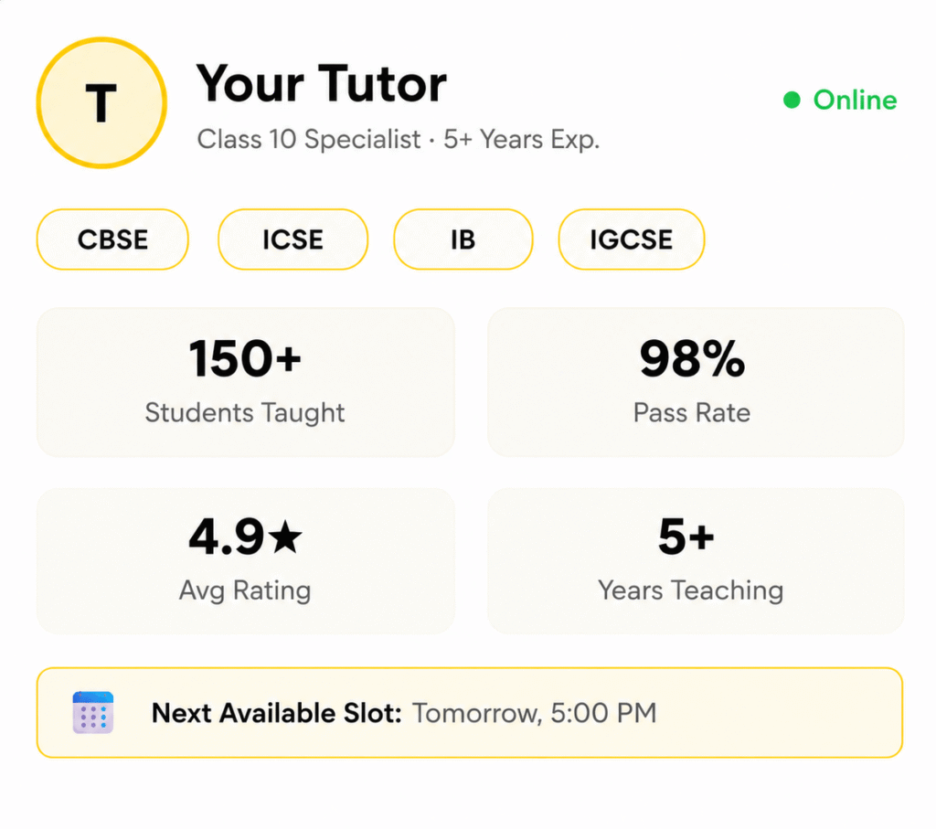 Online tuition for class 10 student studying with a personal tutor