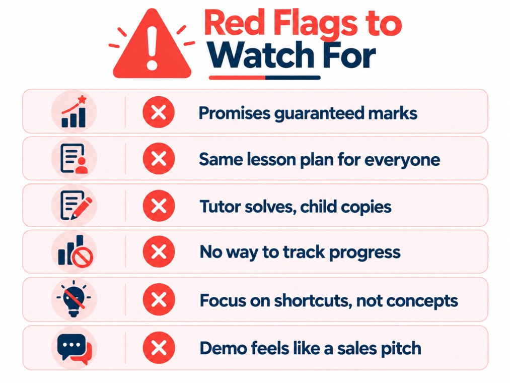 Red flags to avoid when choosing an online math tutor