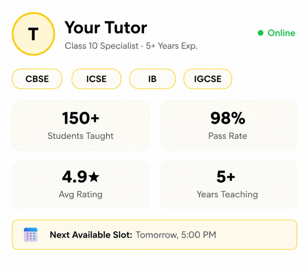 Online tuition for class 10 student studying with a personal tutor